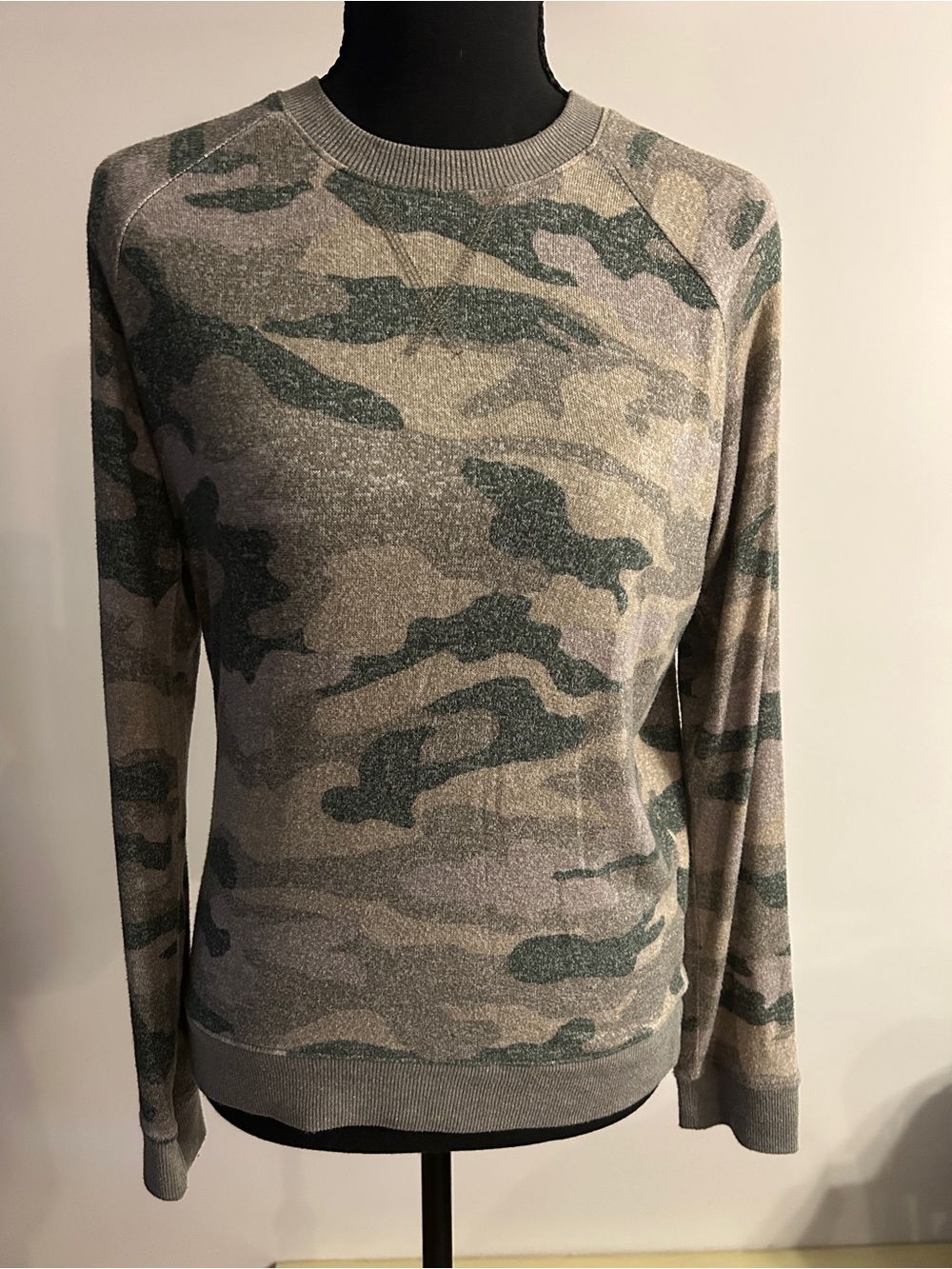 Lucky Brand Women's Camouflage Crewneck Sweater - Green & Tan